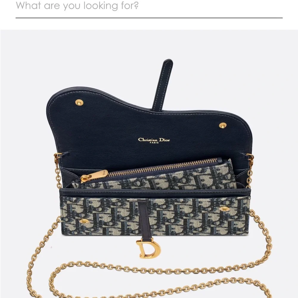 Dior long saddle wallet with chain - Picture 4 of 5